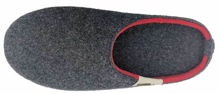 Outback Slippers - Charcoal & Red