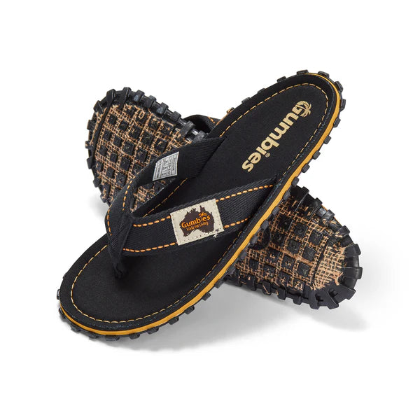 Gumbies CANVAS Flip Flops - Unisex- Classic Black