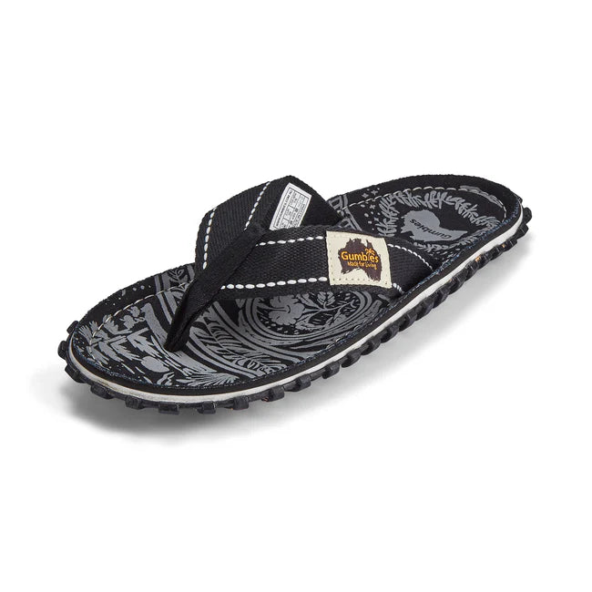 Mens CANVAS Flip Flops - Midnight Black