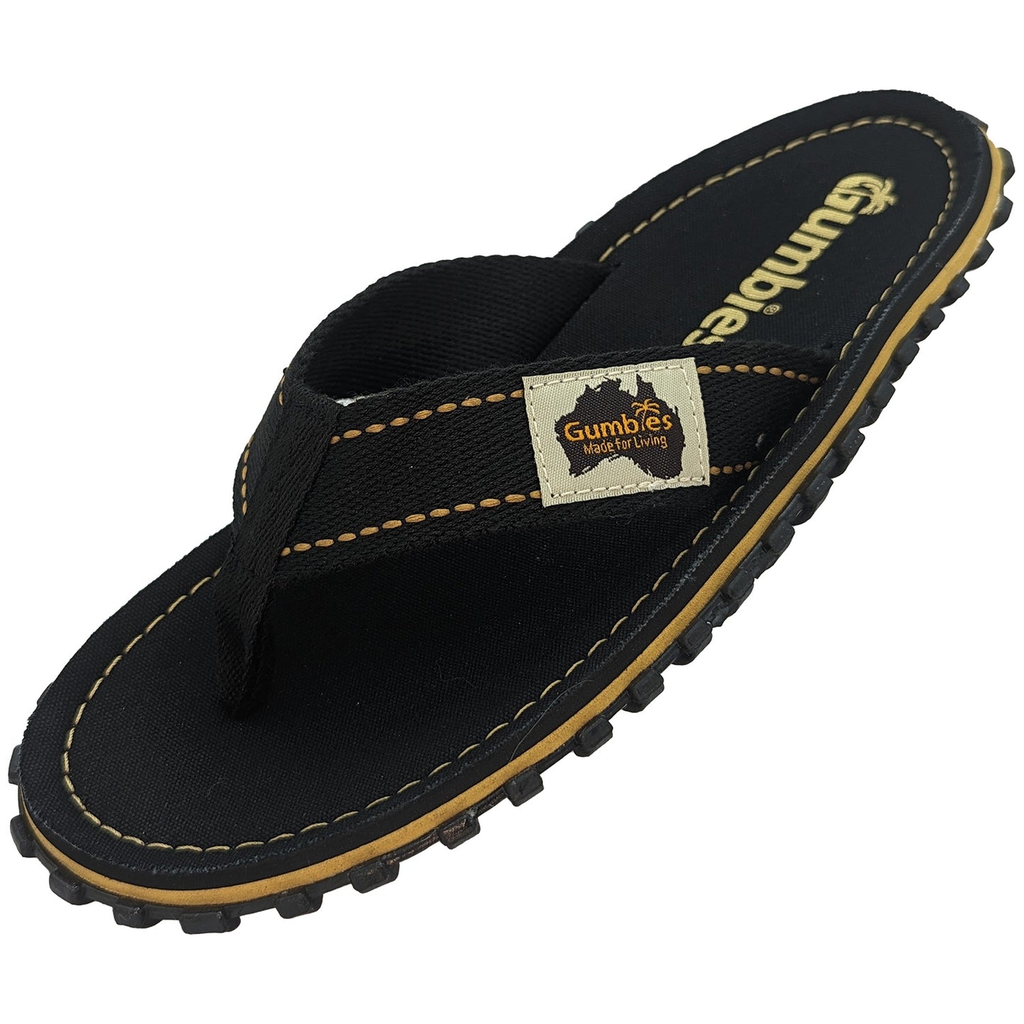 Gumbies CANVAS Flip Flops - Unisex- Classic Black