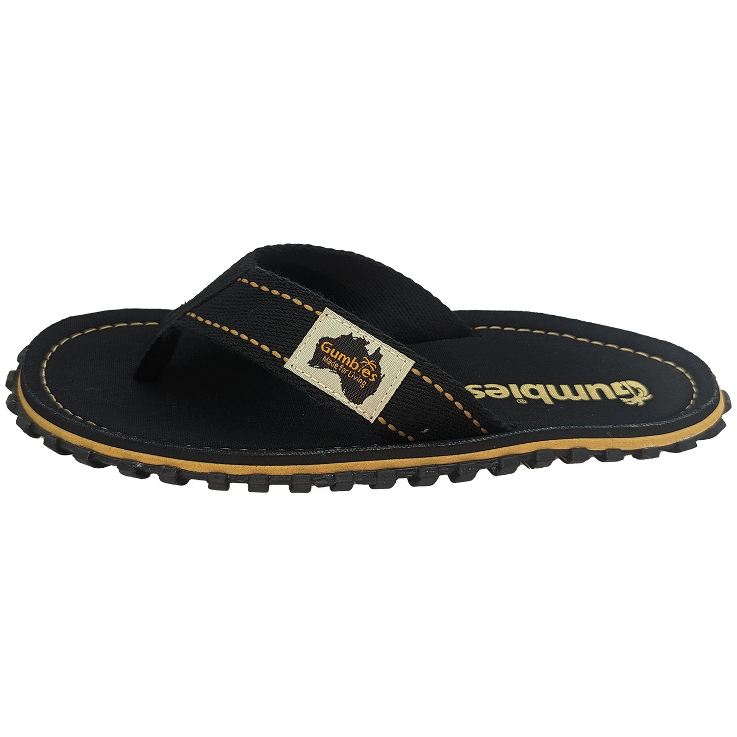 Gumbies CANVAS Flip Flops - Unisex- Classic Black