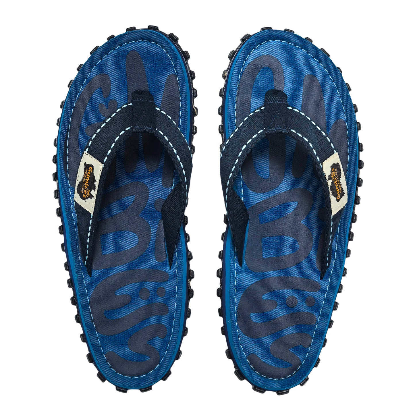 Mens CANVAS Flip Flops - Blue Surf