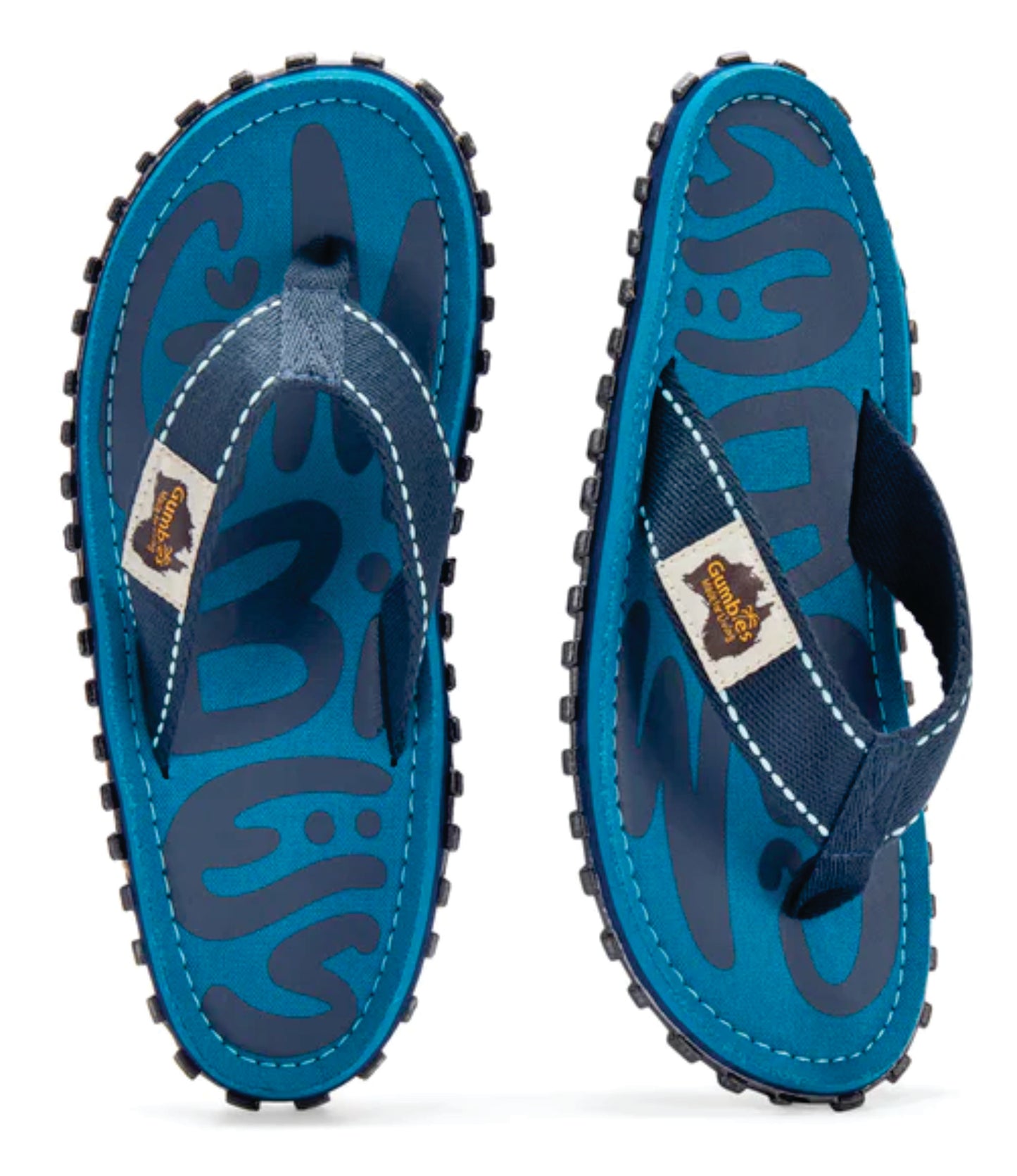 Mens CANVAS Flip Flops - Blue Surf