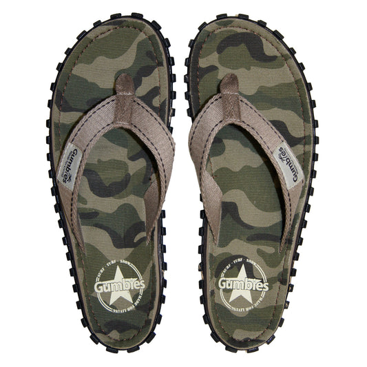 Gumbies CANVAS Flip Flops - Green Camo