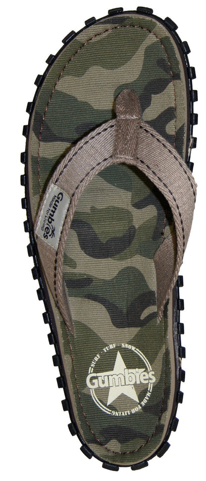 Gumbies CANVAS Flip Flops - Green Camo