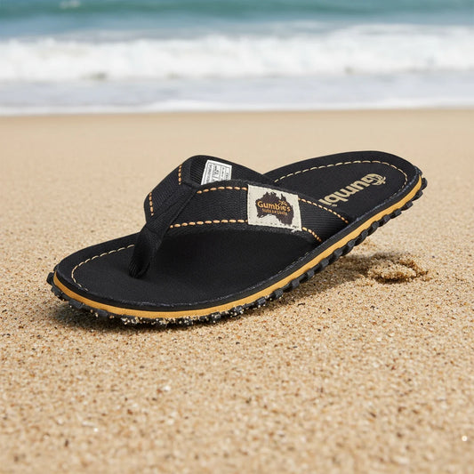 Womens CANVAS Flip Flops - Classic Black