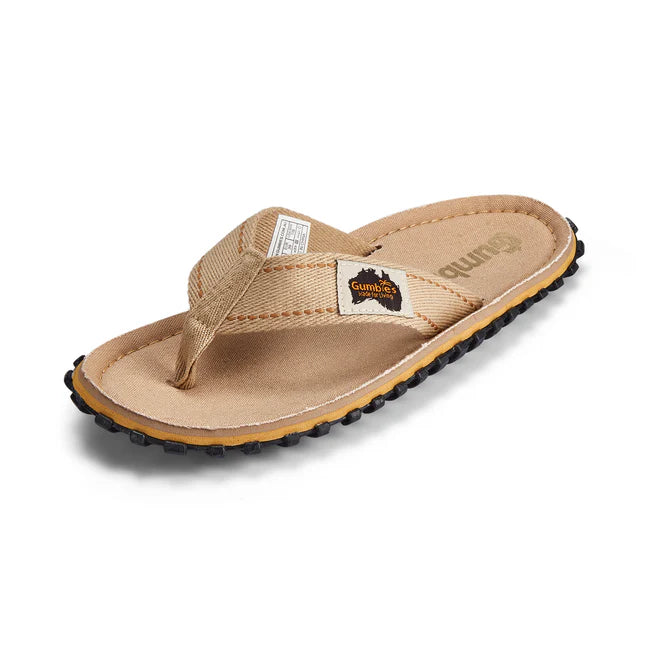 Mens CANVAS Flip Flops - Classic Sand