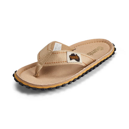 Mens CANVAS Flip Flops - Classic Sand