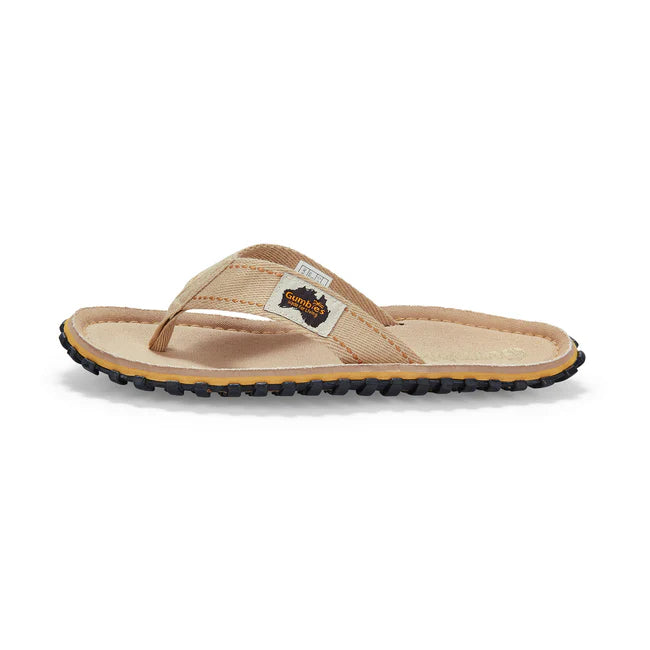 Mens CANVAS Flip Flops - Classic Sand