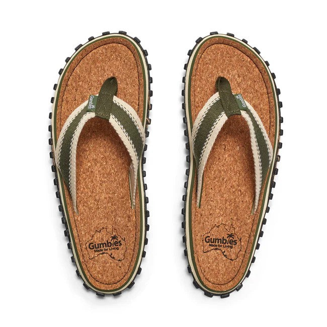 Gumbies CORKER Flip Flops - Mens - Khaki