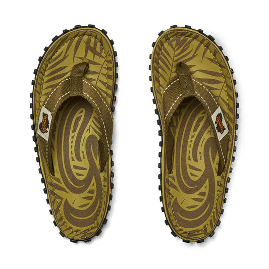 Mens CANVAS Flip Flops - Khaki G