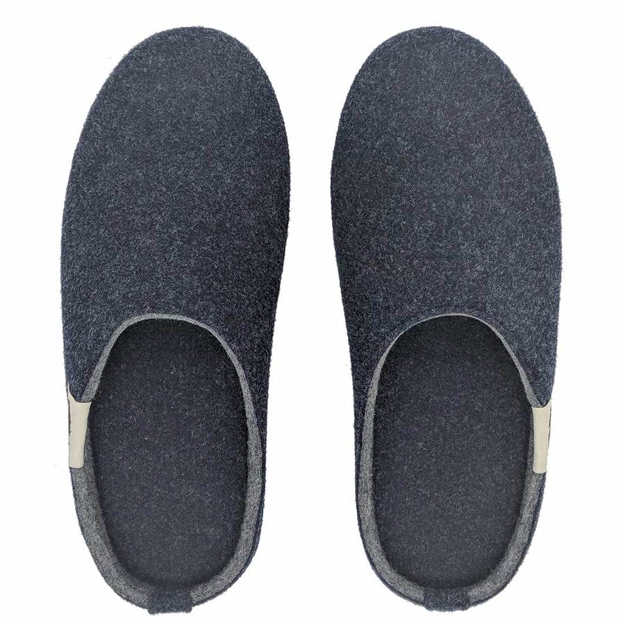 Outback Slippers - Navy & Grey