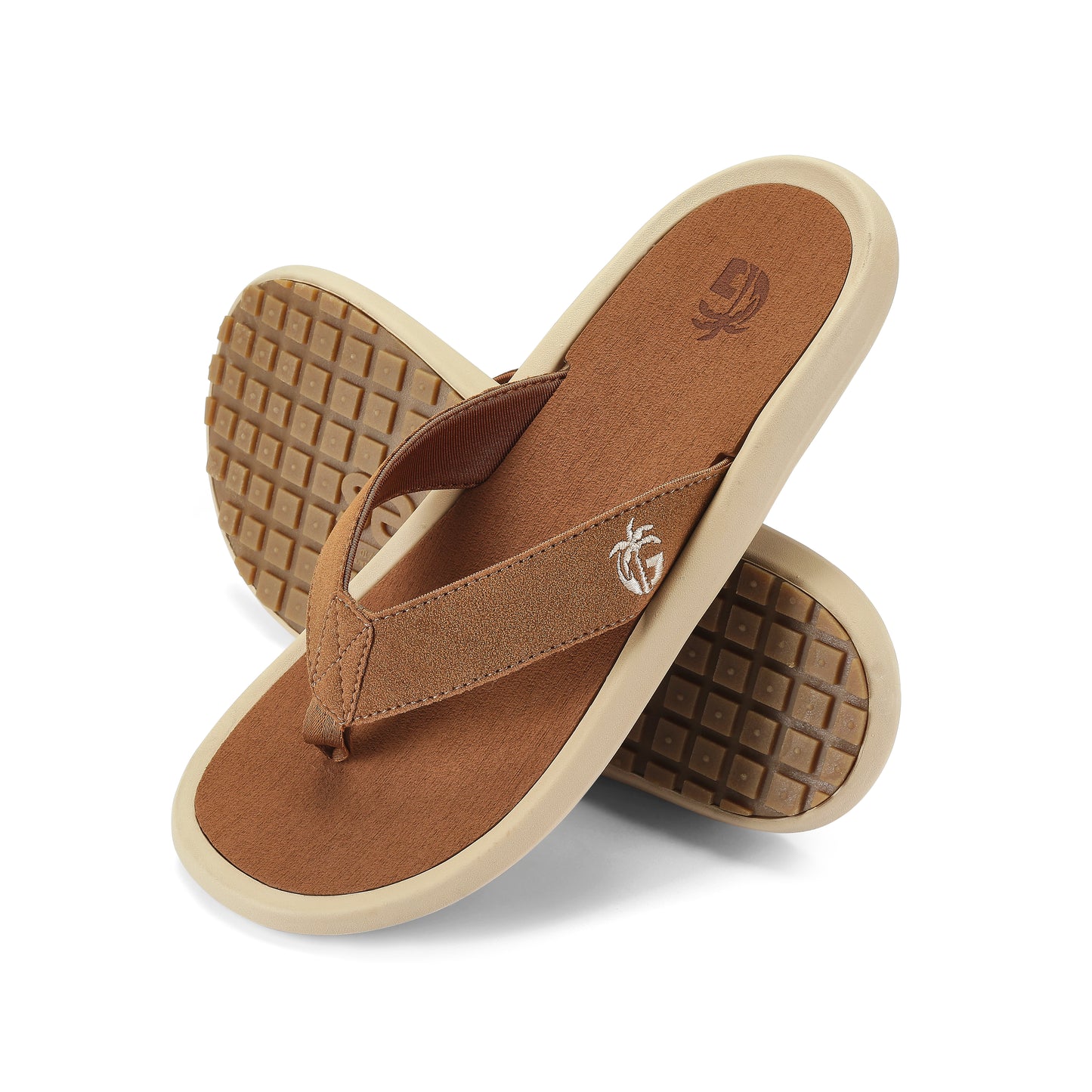 Mens NOOSA Flip Flops - Latte
