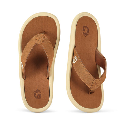 Mens NOOSA Flip Flops - Latte