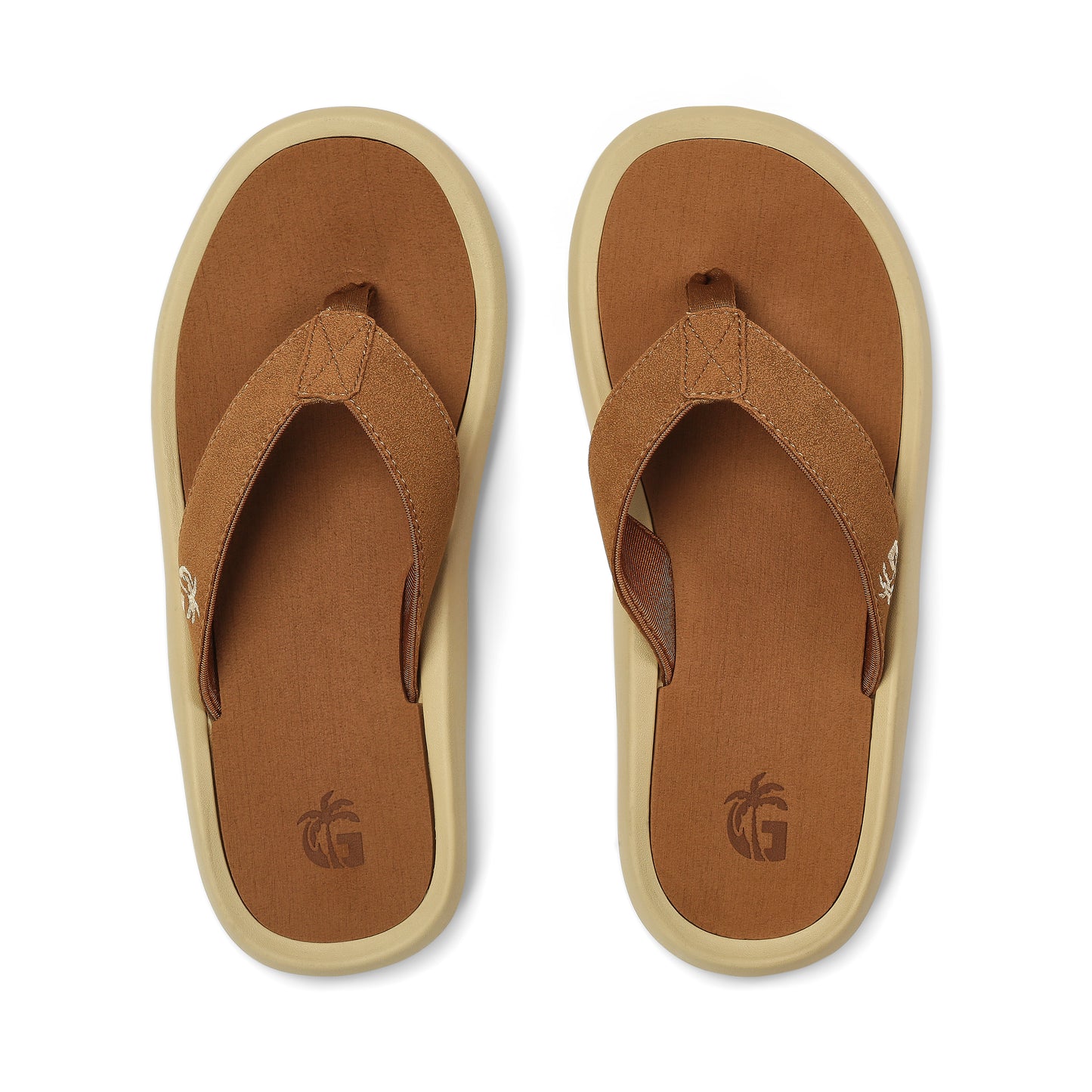 Mens NOOSA Flip Flops - Latte