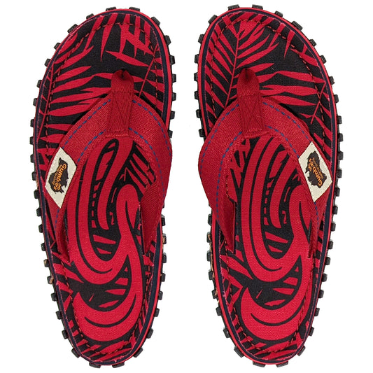 Mens CANVAS Flip Flops - Red G
