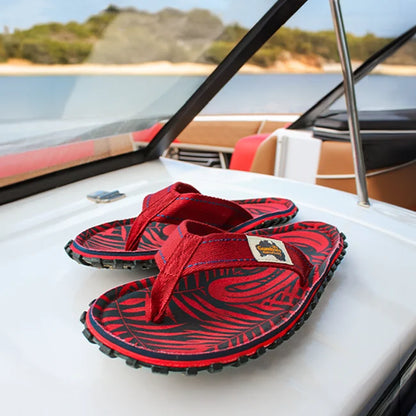 Womens CANVAS Flip Flops - Red G