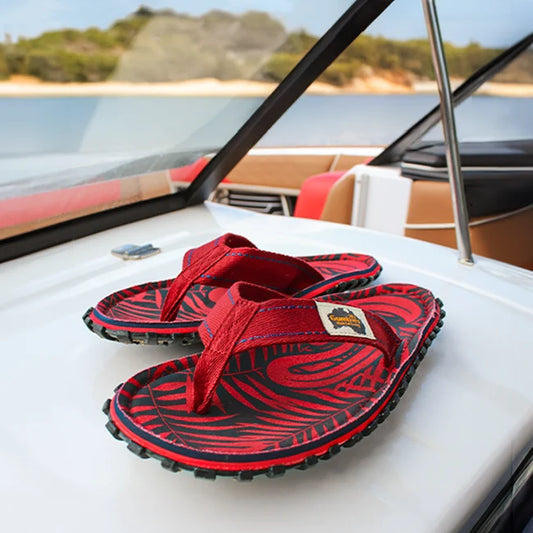 Womens CANVAS Flip Flops - Red G