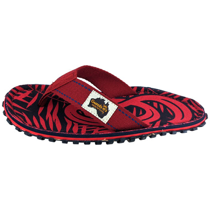 Womens CANVAS Flip Flops - Red G