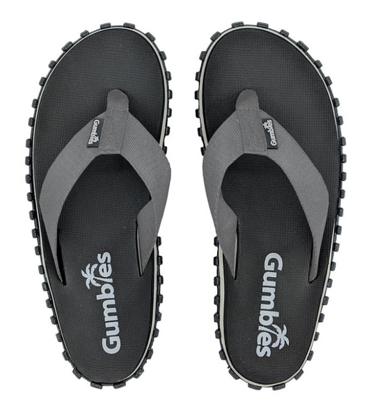 Gumbies DUCKBILL Flip Flops - Mens - Black with Grey
