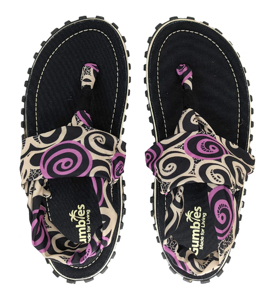 Gumbies SLINGBACK - Black Swirls