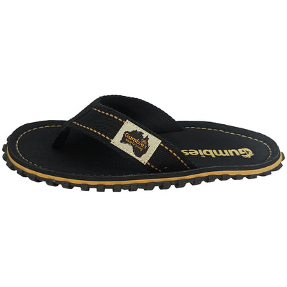 Gumbies CANVAS Flip Flops - Unisex- Classic Black