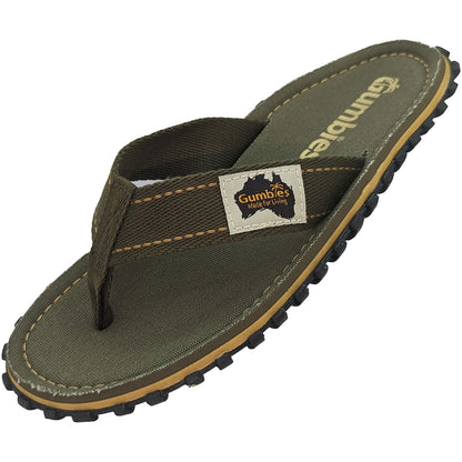 Mens CANVAS Flip Flops - Classic Khaki