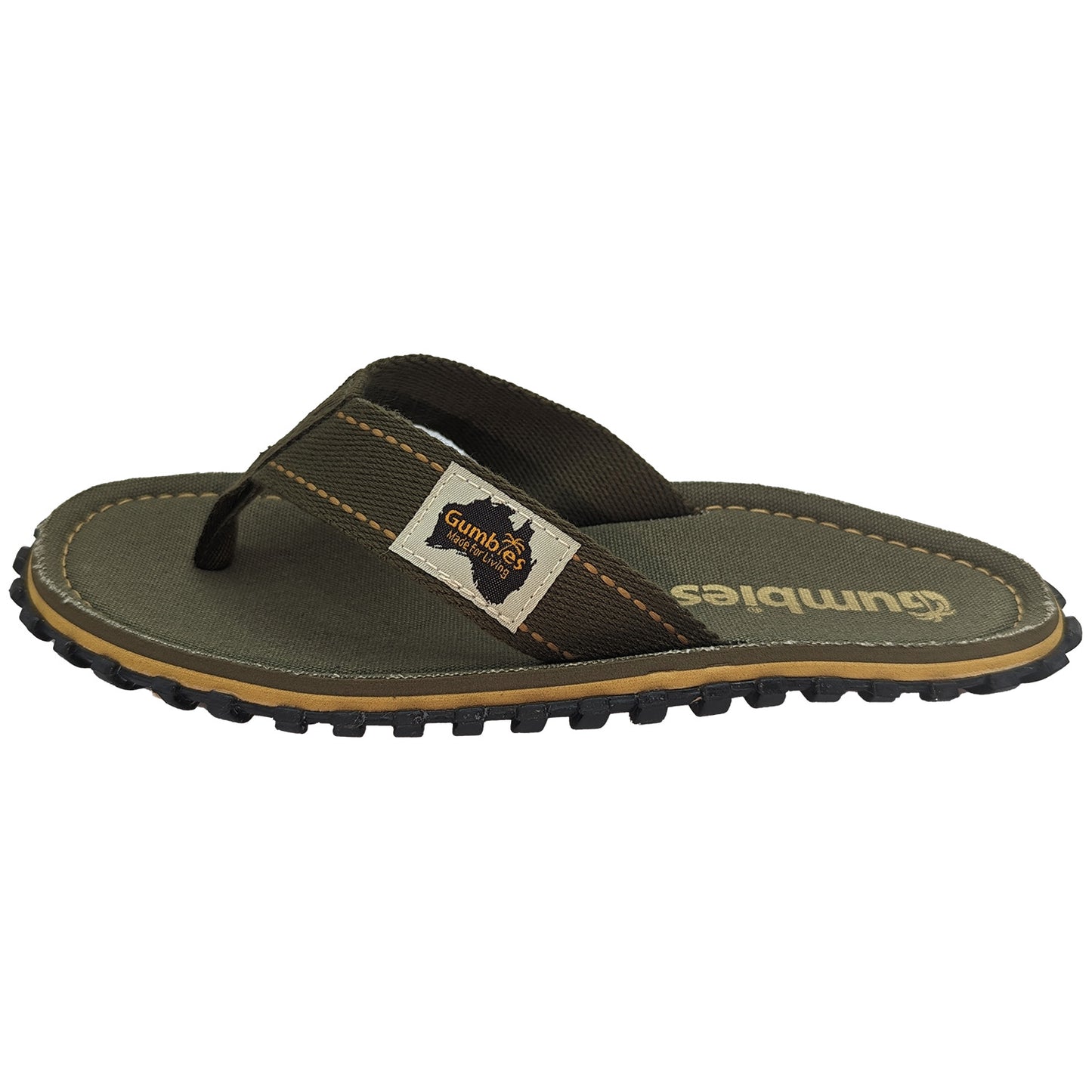 Mens CANVAS Flip Flops - Classic Khaki
