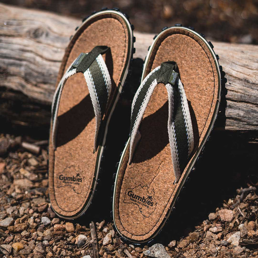 Gumbies CORKER Flip Flops - Mens - Khaki