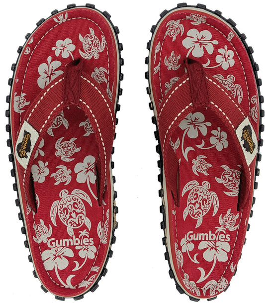 Gumbies CANVAS Flip Flops - Ladies - Pacific Red